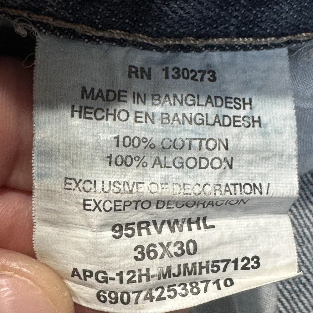 Wrangler Jeans Co Straight Fit Jeans Mens‎ 36x30 Distressed Rip Knee Workwear